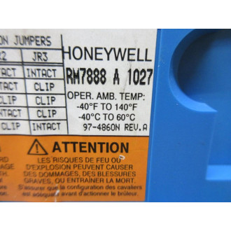 Honeywell RM7888 A 1027 Burner Control RM7888A1027 - Used