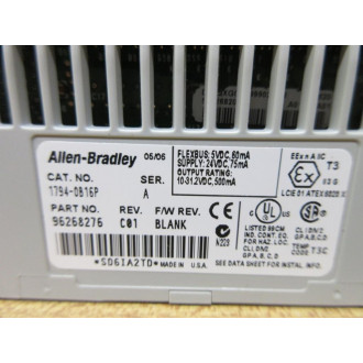 Allen Bradley 1794-OB16P IO Output Module 96268276, Series A, Rev C01 - Used