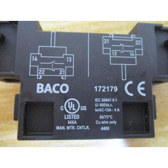 Baco 172179 Auxiliary Contact - New No Box