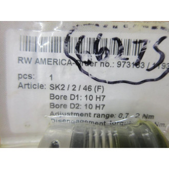 R+W SK20002046F Safety Coupling SK2-2-45-F
