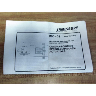 Jamesbury 7-101214 Diaphragm Kit IMO-31