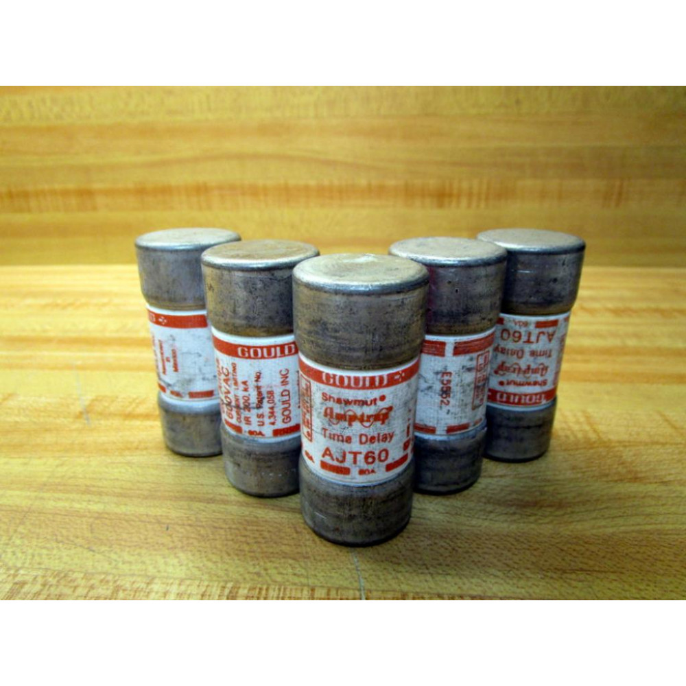 Gould Shawmut Ferraz AJT60 Fuse Cross Ref 4TAT5 (Pack of 5) - Used