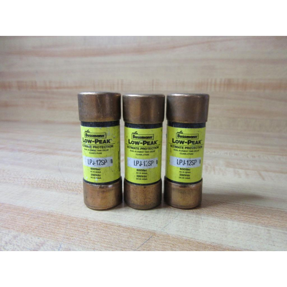 Buss LPJ-12SP Bussmann Fuse Cross Ref 6F365 (Pack of 3) - Used