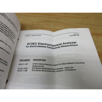 Foxboro 3412 873EC Electrochemical Analyzer Manual - Used
