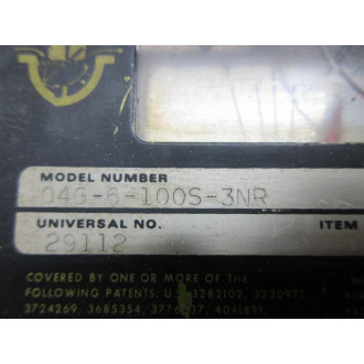 Universal Flow Monitors 04G-6-100S-3NR Flow Monitor 29112 Cracked Display - Used