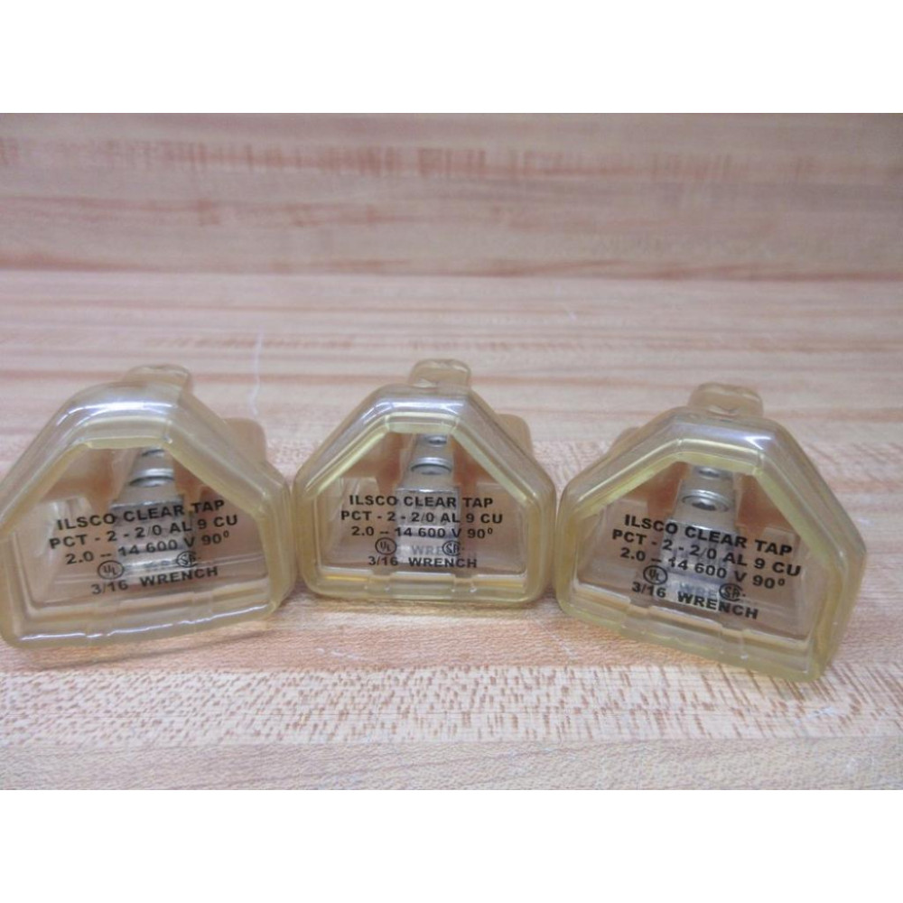 ILSCO PCT 2-20 AL9CU Clear Tap Connector PCT220AL9CU (Pack of 3) - Used