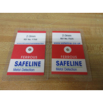 Mettler Toledo TC10200FE Safeline Metal Detection Test Card TC1 2.0MM FE (Pack of 2) - New No Box