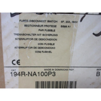 Allen Bradley 194R-NA100P3 Fused Disconnect Switch
