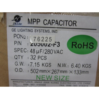 MPP 205002-F3 Capacitor 205002F3 - New No Box