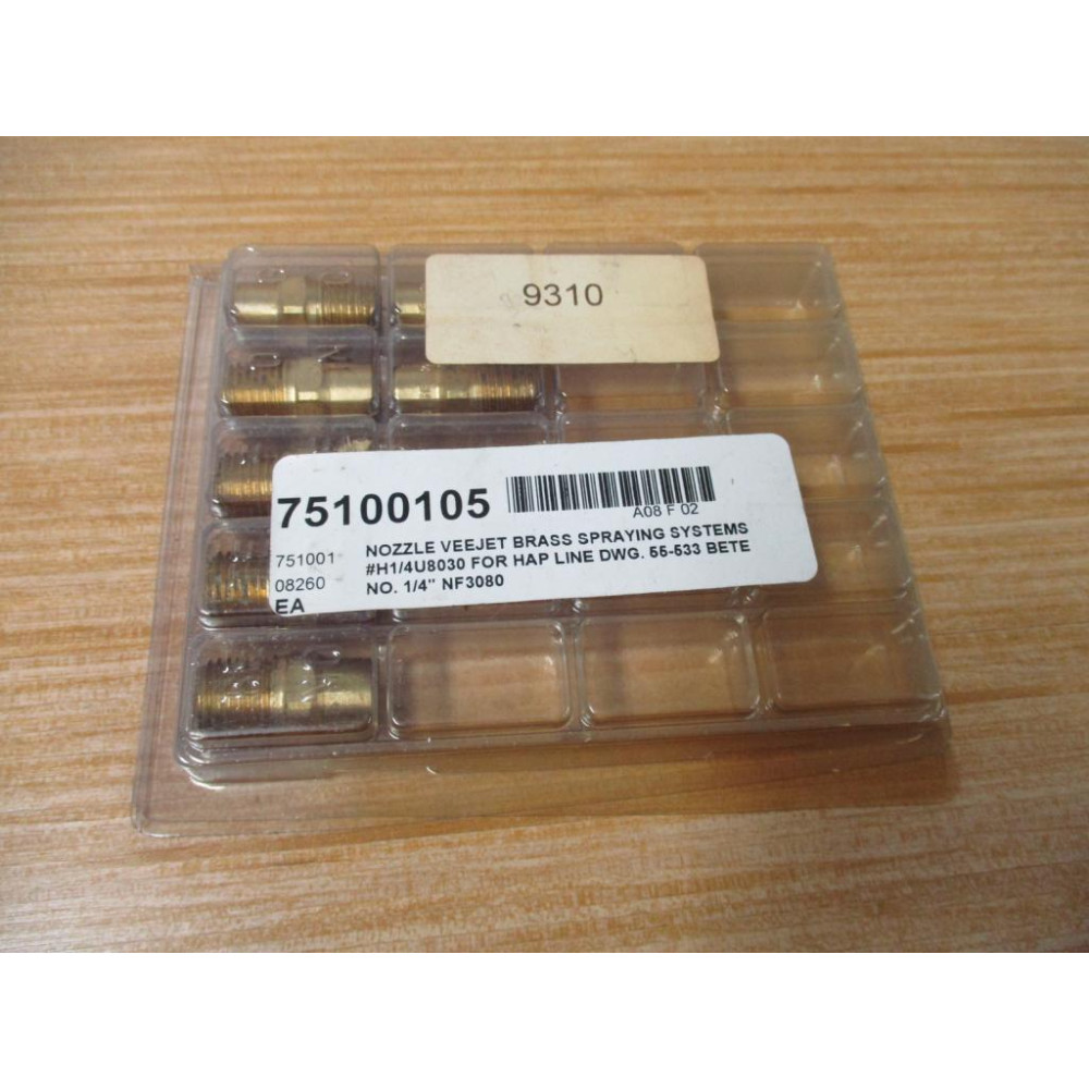 Spraying Systems H14U8030 Bete VeeJet Nozzle 14"NF3080 (Pack of 7)