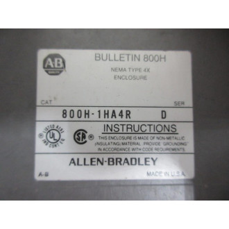Allen Bradley 800H-1HA4R Accessory 800H1HA4R - Used