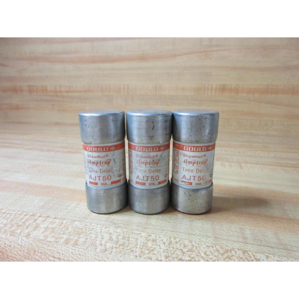 Gould Shawmut Ferraz AJT-50 Fuse Cross Ref  4TAT4 (Pack of 3) - Used