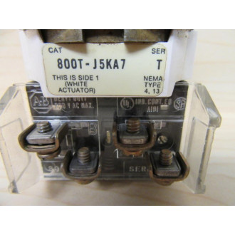 Allen Bradley 800T-J5KA7A 3-Pos Selector Switch 800TJ5KA7A - Used