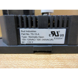 Bud Industries TS-15-A Temp-Stat Switch TS15A - Used