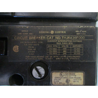 General Electric THJK436F000 Circuit Breaker 150 AMP - Used