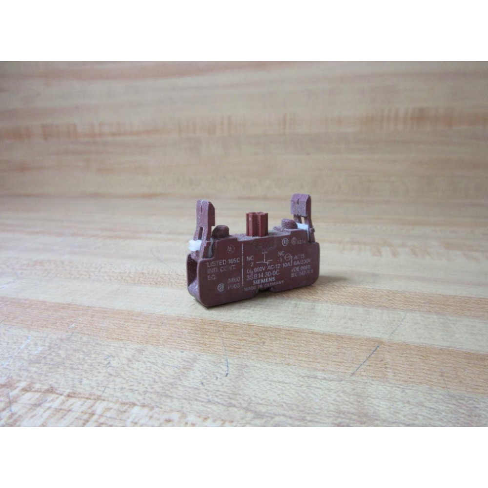 Siemens 3SB14-30-0C Contact Block 3SB1430-0C - Used