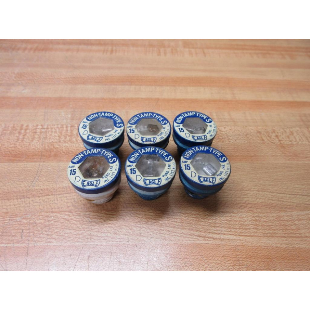 Eagle S-15 Plug Fuse S15 (Pack of 6) - Used