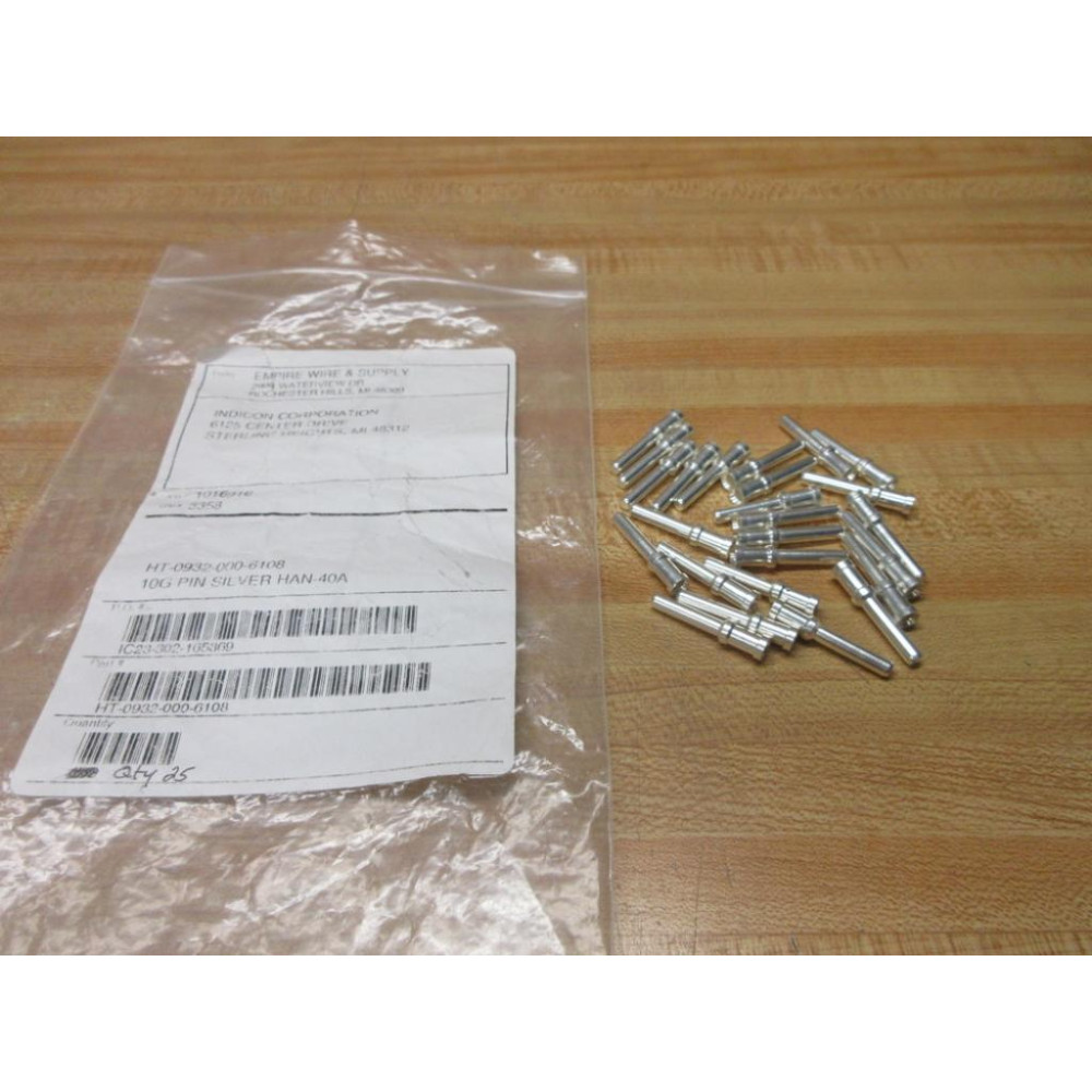 Harting 0932-000-6108 Male Contact Han C 09320006108 (Pack of 25)