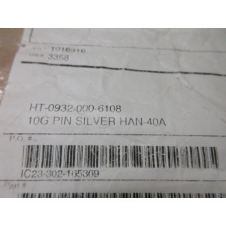 Harting 0932-000-6108 Male Contact Han C 09320006108 (Pack of 25)