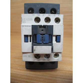 Telemecanique LC1-D25BD Schneider Contactor W LAD4TBDL WO Cover - Used