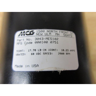 MCG 3043-ME5102 Electric Motor 3043ME5102 - Used