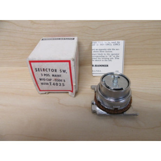 Cutler Hammer 10250T4025 Selector Switch