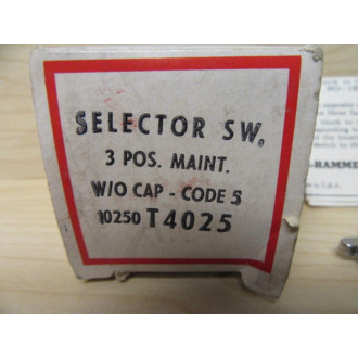 Cutler Hammer 10250T4025 Selector Switch