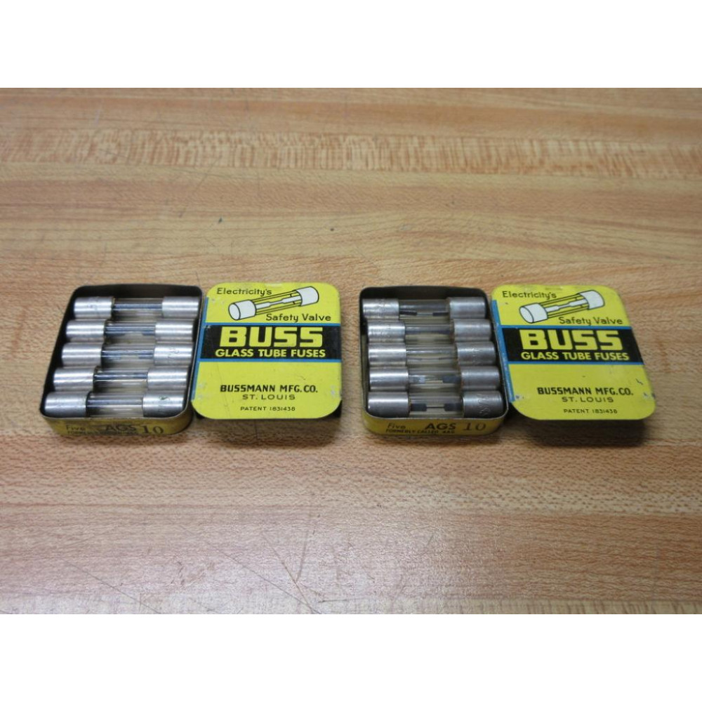 Buss AGS-10 Bussmann Fuse AGS10, 4AG Metal Strip Element (Pack of 10)