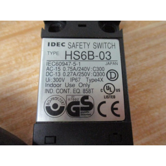 IDEC HS6B-03 Safety Switch HS6B03 Cable Length Varies - Used