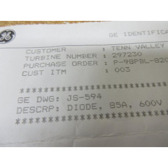 General Electric JS-594 Diode JS594 (Pack of 2) - New No Box