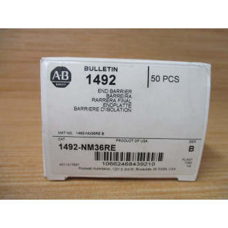 Allen Bradley 1492-NM36RE End Barrier 1492NM36RE Ser. B (Pack of 44)