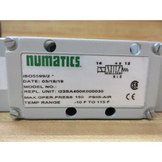 Numatics ISO55992 Pneumatic ISO Valve W1 Coil - Used