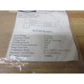 De-Sta-Co 8215-SO-26 NPN Sensor 8215SO26