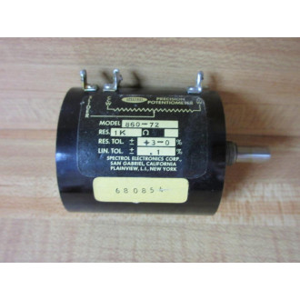 Spectrol 860-72 Vishay Potentiometer 1KΩ 86072 - Used
