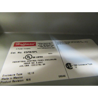 Hoffman E5PBSPL Control Panel Enclosure E5PBSPL - New No Box