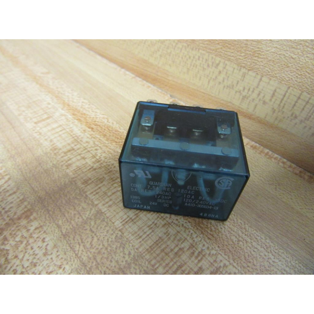 Guardian Electric A410-365634-13 Relay A41036563413 24VDC Cont 7.5A - New No Box