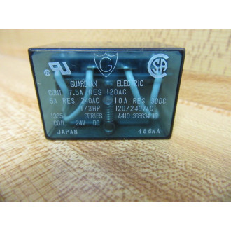Guardian Electric A410-365634-13 Relay A41036563413 24VDC Cont 7.5A - New No Box