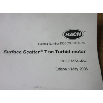 Hach DOC026.53.00769 Surface Scatter 7 SC Turbidimeter Manual - Used