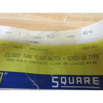 Square D 9037 HG-6 Float Switch 9037HG6 - New No Box
