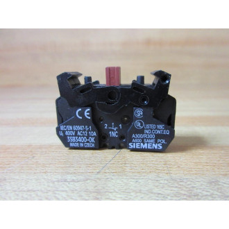 Siemens 3SB3400-0K Auxiliary Contact Block - New No Box