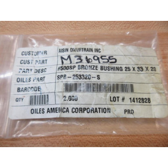 Misumi SPB-253320-S Bushing SPB253320S (Pack of 2)