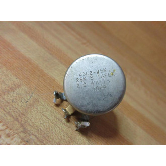 Clarostat 43C2-25K Potentiometer 2W 25K Ohms - Used