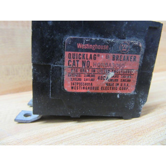 Westinghouse HQNBA3060 Circuit Breaker 60A 3P - Used