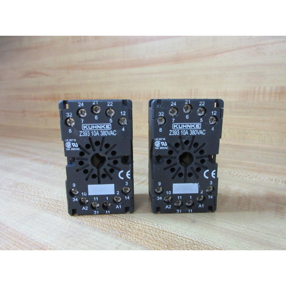 Kuhnke Z393 Relay Socket Black (Pack of 2) - New No Box