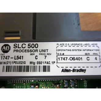 Allen Bradley 1747-L541 Processor Unit 1747L541 Ser C WO Key or Door - Used