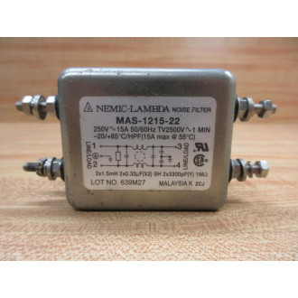 Nemic-Lambda MAS-1215-22 Noise Filter MAS121522 - Used