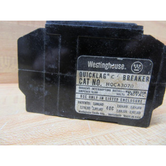 Westinghouse HQCA3070 Circuit Breaker 70A 3P - Used
