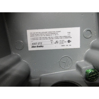 Allen Bradley 800T-2TZ Pushbutton Enclosure 800T2TZ - New No Box