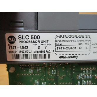 Allen Bradley 1747-L542 SLC 504 CPU 1747L542 Ser. C,Rev. 7, WO Door - Used