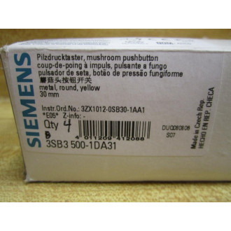 Siemens 3SB3500-1DA31 Yellow Button 3SB35001DA31 - New No Box